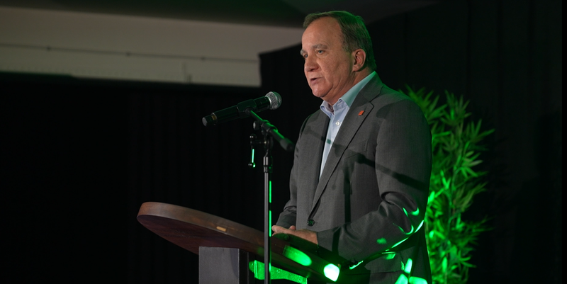 Oud-premier Stefan Löfven te gast op ACV soirée in het Circularium te Anderlecht