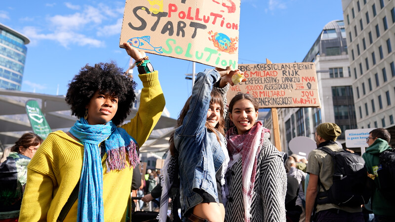 Jongeren op klimaatmars